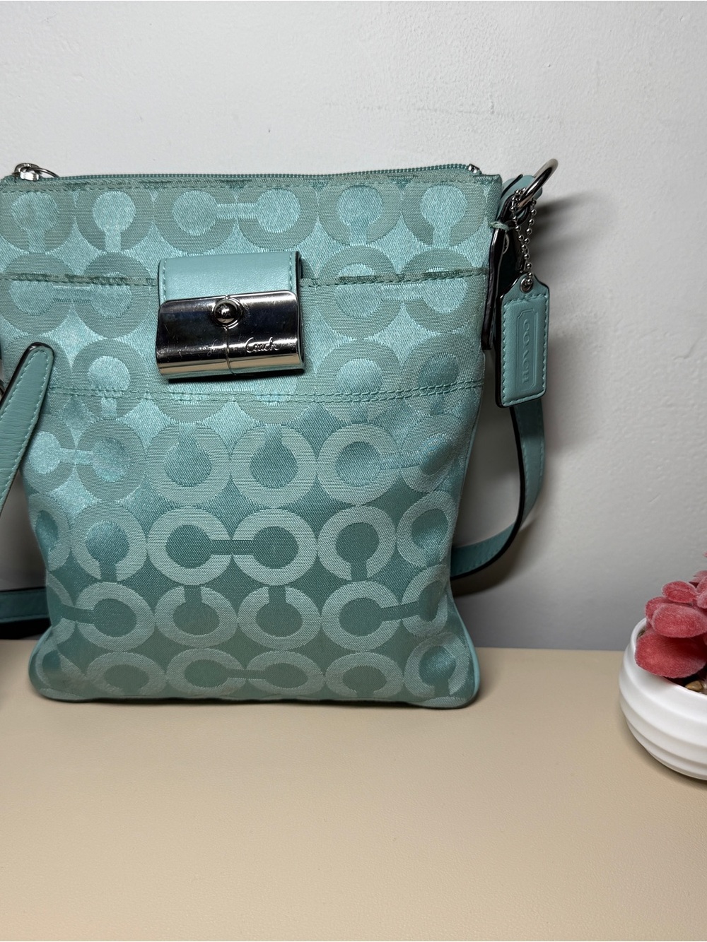 Coach Kristen signature graphic Op art crossbody